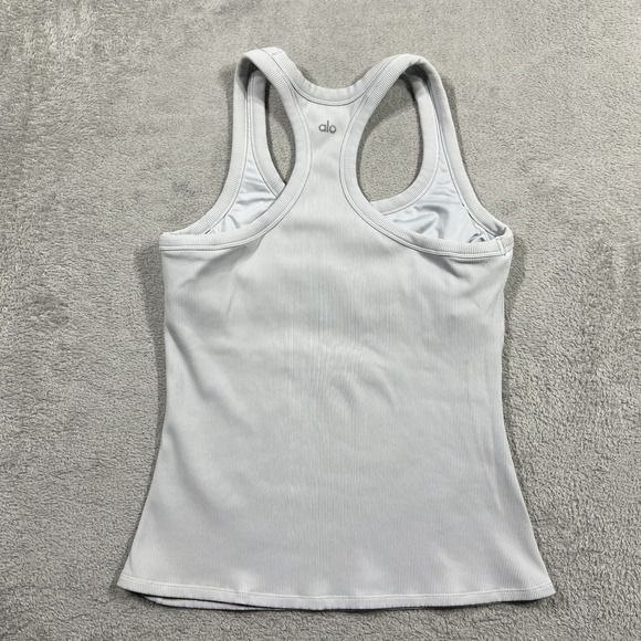 ALO Yoga Tops - Alo Yogo Tank Top Shirt Womens Large Ribbed Racerback Gray Gym Workout Athletic